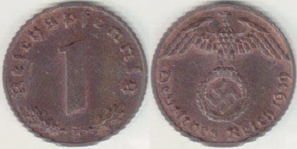 1939 B Germany 1 Pfennig A000607.